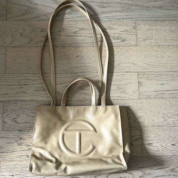 Beige Telfar Medium Shopping Bag - Picture 3 of 8